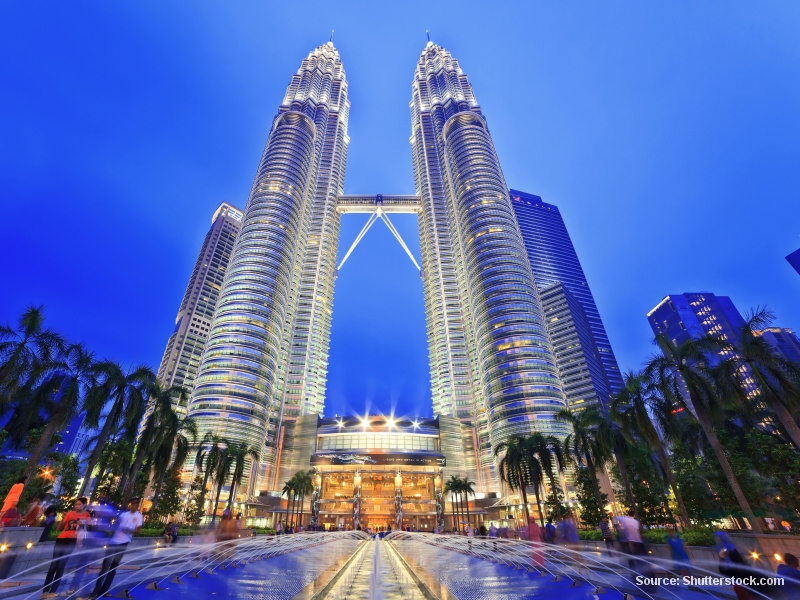 Petronas Twin Towers v Kuala Lumpur (Malajsie)