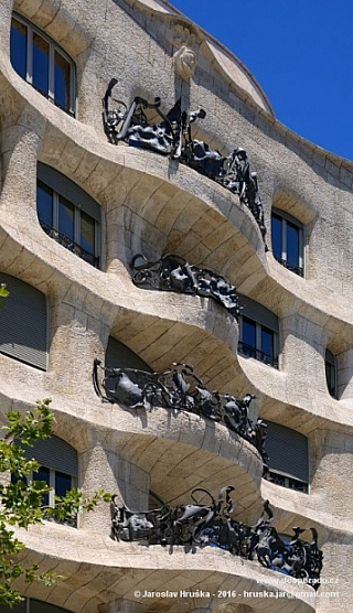 Casa Milà v Barceloně (Španělsko)