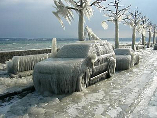 Zima u Ženevského jezera
