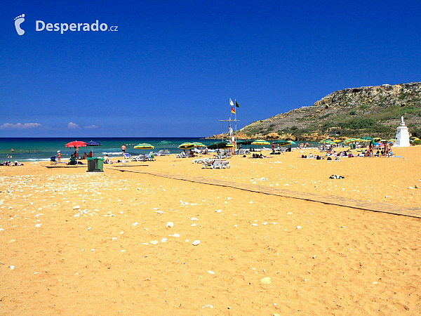 Ramla Bay na ostrově Gozo (Malta)