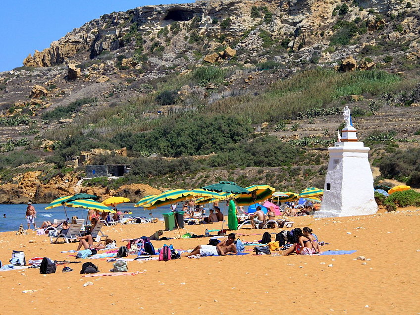 Ramla Bay  na ostrově Gozo (Malta)