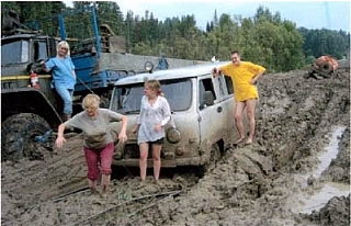 Blátivá silnice v Rusku