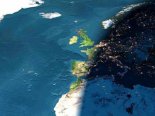 Západ slunce z raketoplánu