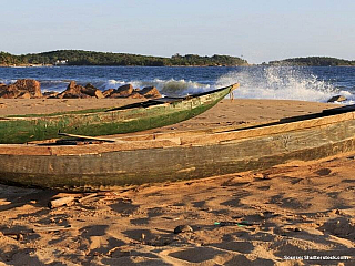 Písečná pláž na pobřeží (Ghana)