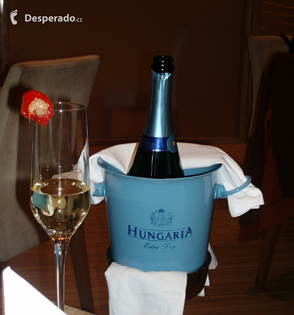 Maďarský sekt u Velenského jezera (Maďarsko)