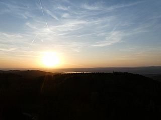 Západ slunce na rozhledně Krudum