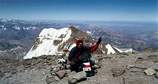 Pavouk v Chile na vrcholu Aconcagua