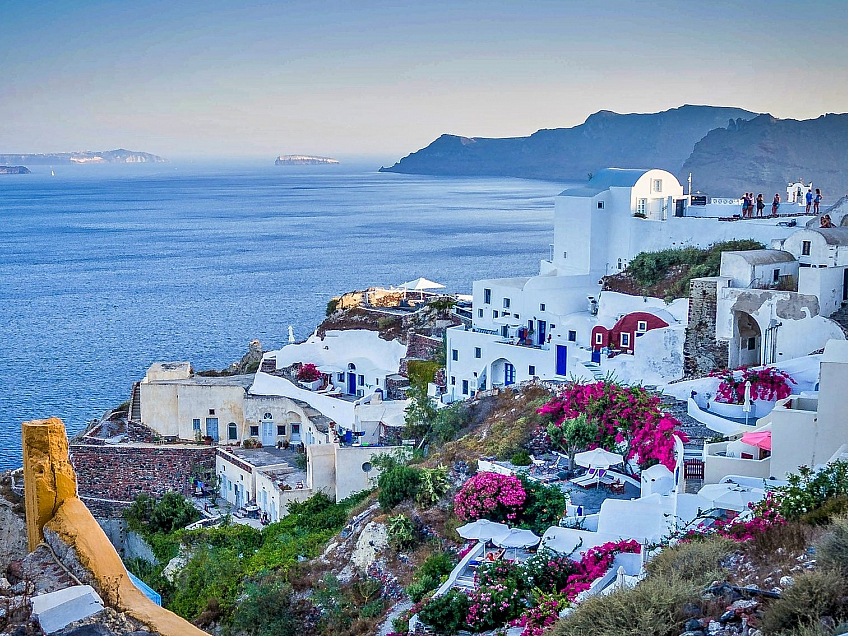 Ostrov Santorini v Řecku