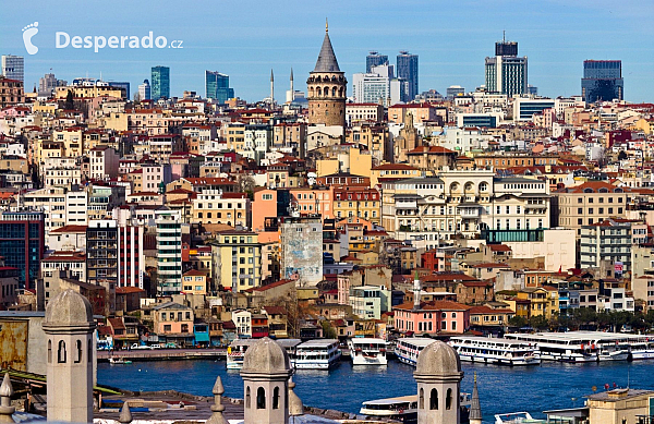 Čtvrť Galata a Galatská věž (Turecko)