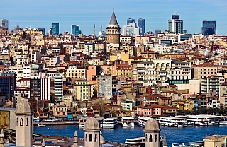 Čtvrť Galata a Galatská věž (Turecko)