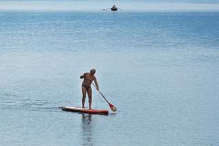 Techendorf a jezero Weissensee v Korutanech (Rakousko)