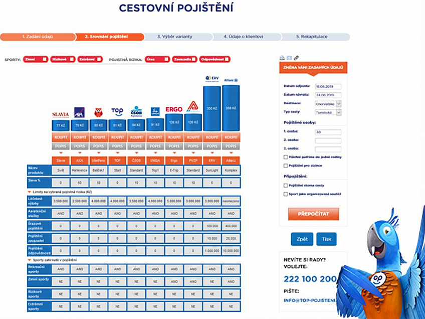 Cestovní pojištění na dovolenou