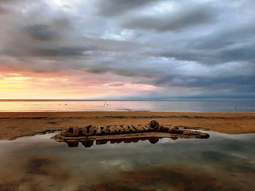 Západ slunce nad Rižským zálivem (Jūrmala - Lotyšsko)