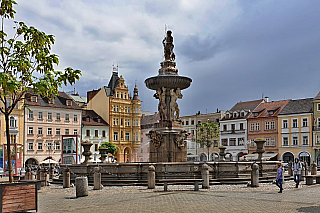 Samsonova kašna v Českých Budějovicích (Česká republika)