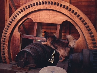 Interiér vodného mlyna v Kolárove (Slovensko)