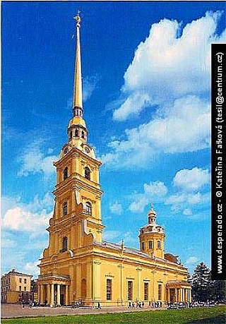 Kostel v Petropavlovské pevnosti v Petrohradu (Rusko)