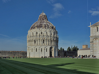 Baptisterium, Katedrála a Šikmá věž v Pisa (Toskánsko - Itálie)