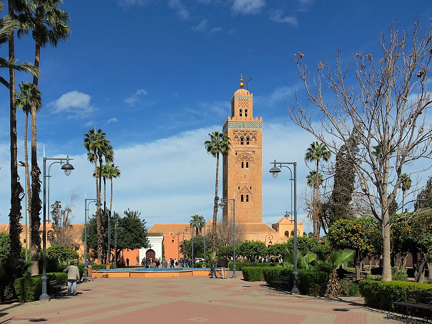 Koutoubia Mosque v Marrákeši (Maroko)