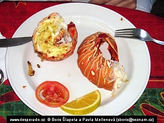 Humr servírovaný panem domácím (Kuba)